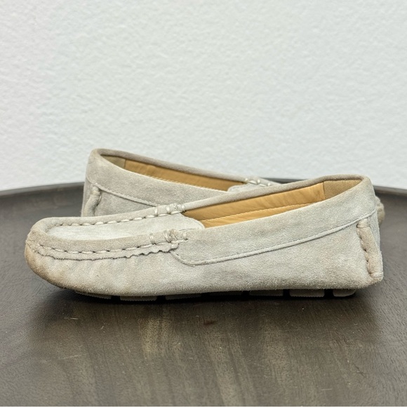 Janie and Jack Kids Size 9 Gray Suede Leather Slip On Loafers Classic Preppy - Picture 13 of 13